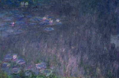 Waterlelies: Reflecties van bomen (detail) door Claude Monet